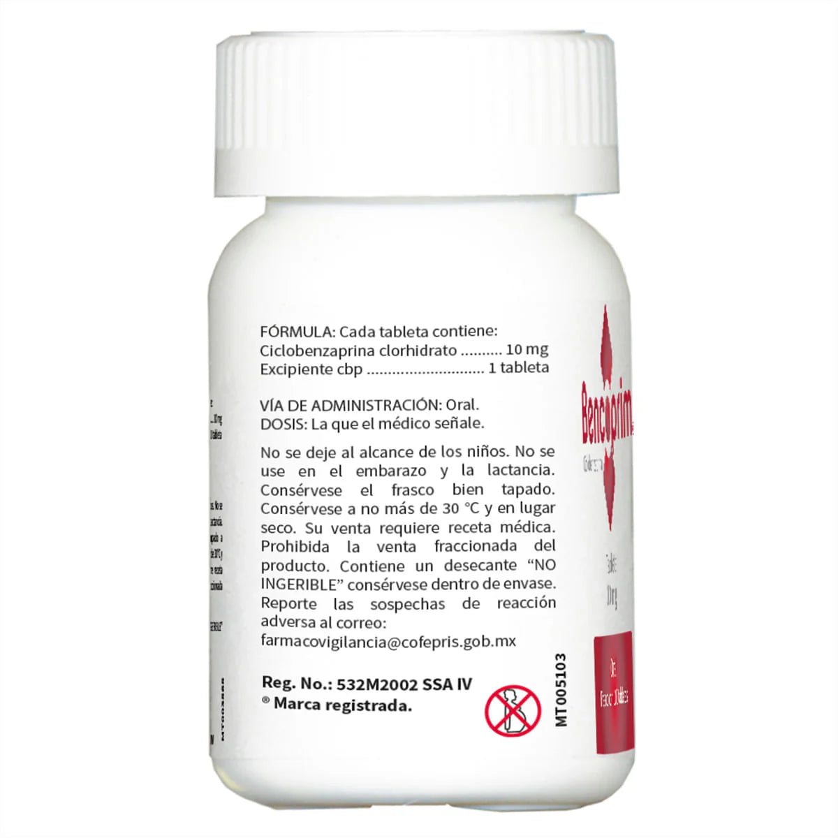 Bencoprim®, Ciclobenzaprina 10 mg 100 Tabletas | Serral®