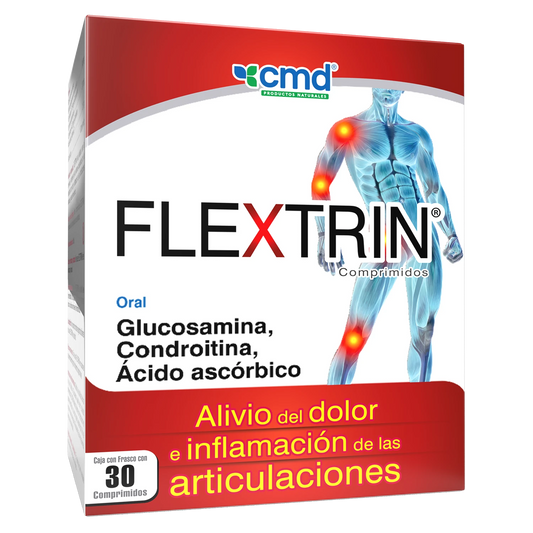 Flextrin®, Glucosamina 300 mg, Condroitina 200 mg, Ácido Ascórbico 25 mg 30 Comprimidos | CMD®