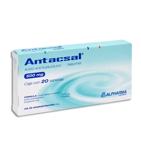 Antacsal®, Ácido Acetilsalicílico 500 mg 20 Tabletas