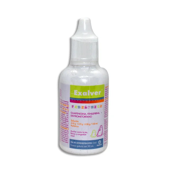 Exalver Pediátrico, Paracetamol, Fenilefrina, Guaifenesina, Solución Gotas 30 ml
