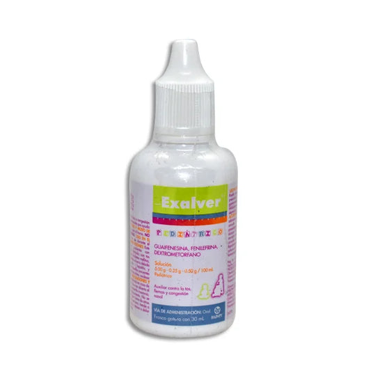 Exalver Pediátrico, Paracetamol, Fenilefrina, Guaifenesina, Solución Gotas 30 ml