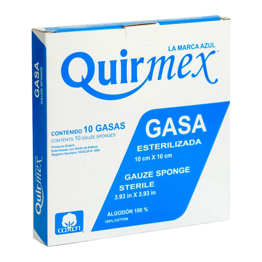 Gasa Esterilizada 10 cm X 10 cm 10 Piezas | Quirmex®