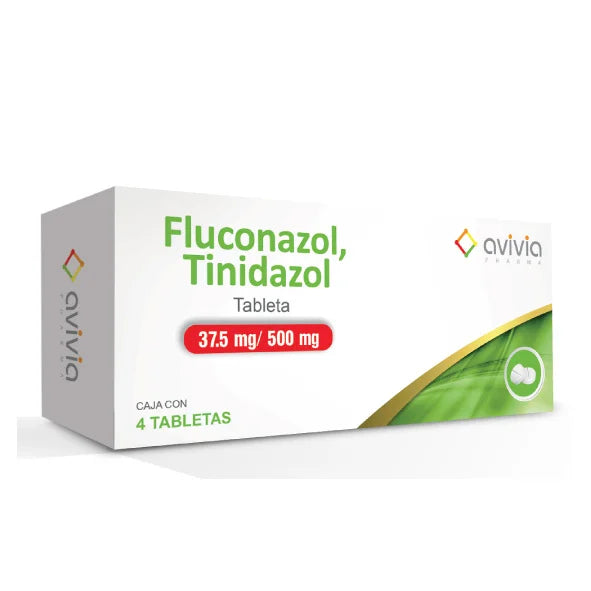Fluconazol 37.5 mg, Tinidazol 500 mg, 4 Tabletas | Avivia®