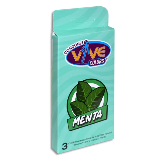 Preservativo Vive Colors Sabor Menta Cartera 3 Piezas