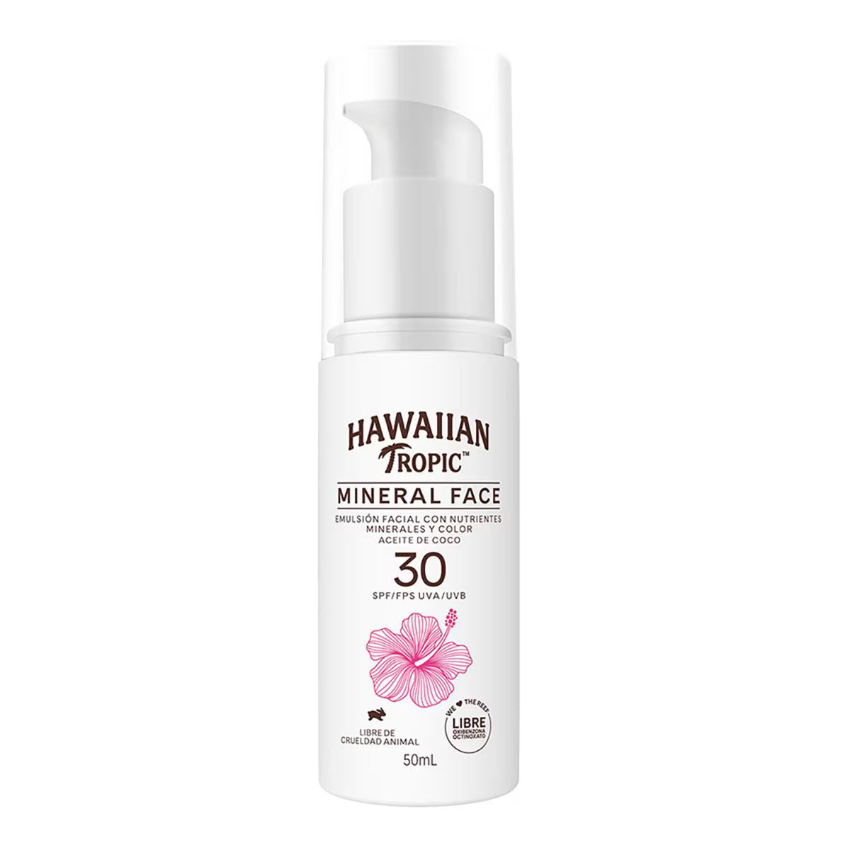 Hawaiian Tropic Mineral Face FPS 30 Protector Solar Facial con Color 50 mL