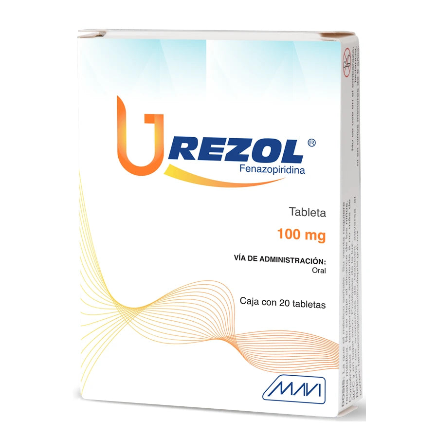 Urezol, Fenazopiridina 100 mg 20 Tabletas