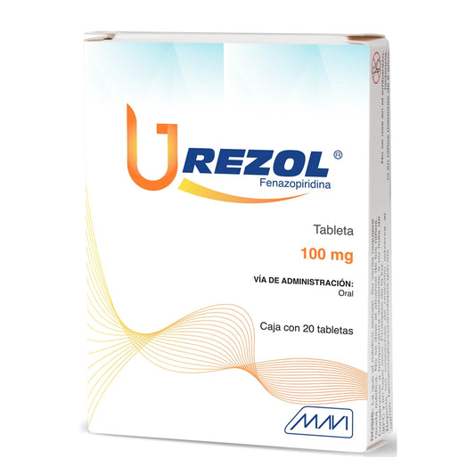 Urezol, Fenazopiridina 100 mg 20 Tabletas