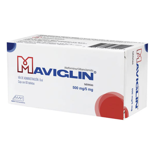 Maviglin®, Metformina 500 mg, Glibenclamida 5 mg 60 Tabletas | Mavi®