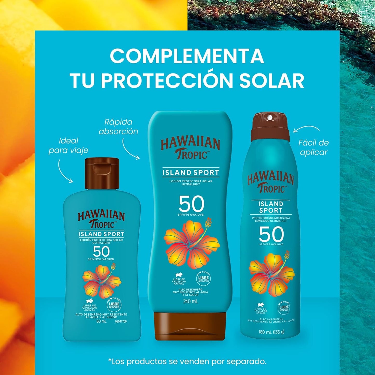 Protector Solar Hawaiian Tropic Island Sport FPS 50 Spray 220 mL