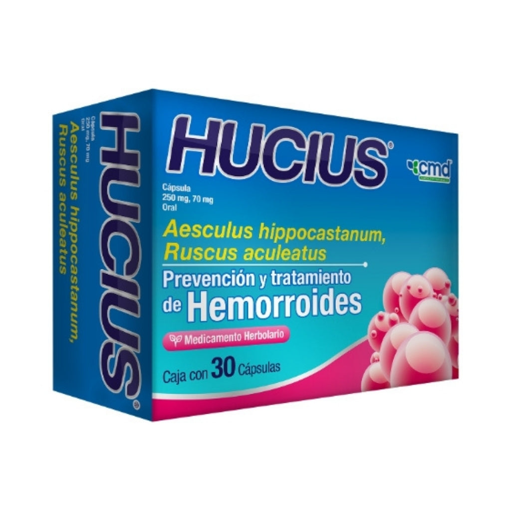 Hucius®, Aesculus hippocastanum 250 mg, Ruscus aculeatus 70 mg 30 Cápsulas | CMD®