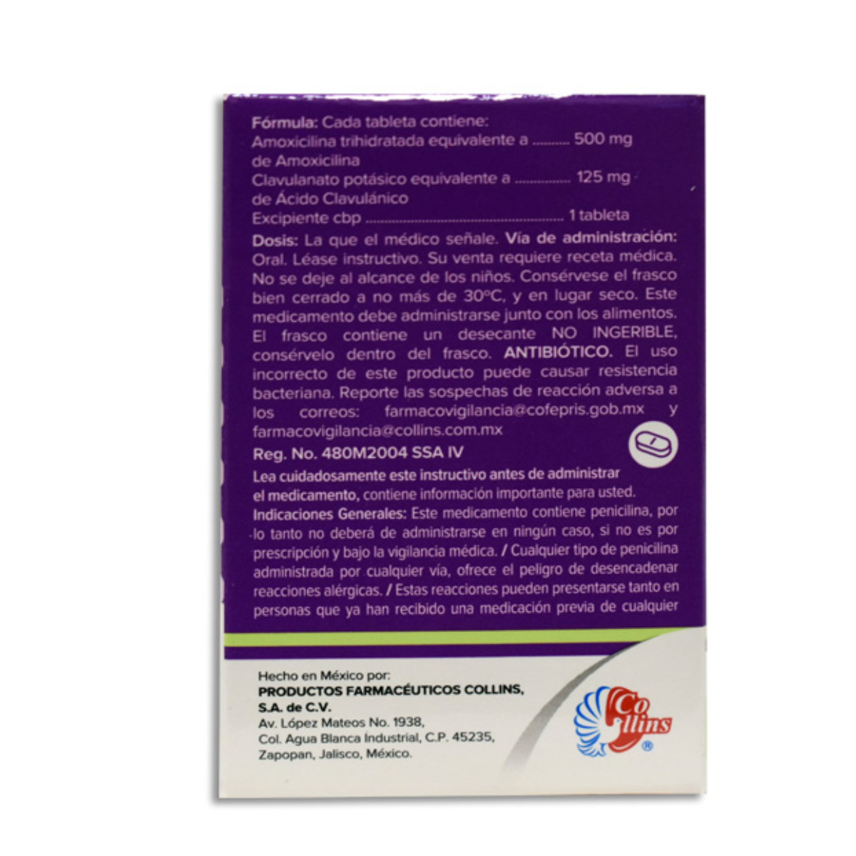 Gimaclav, Amoxicilina 500 mg, Ácido Clavulánico 125 mg, 10 Tabletas