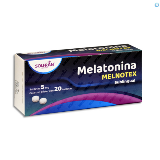 Melnotex, Melatonina 5 mg 20 Tabletas Sublinguales