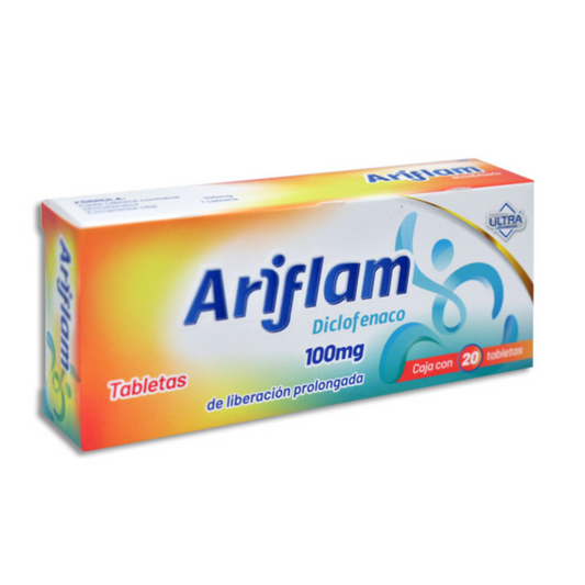 Ariflam, Diclofenaco 100 mg 20 Tabletas