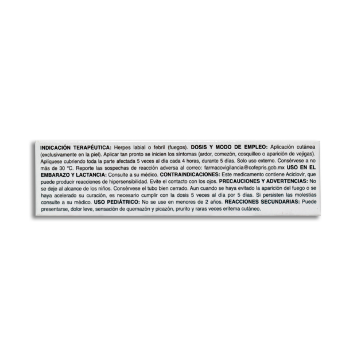 Lesaclor, Aciclovir 5% 5 grs Crema