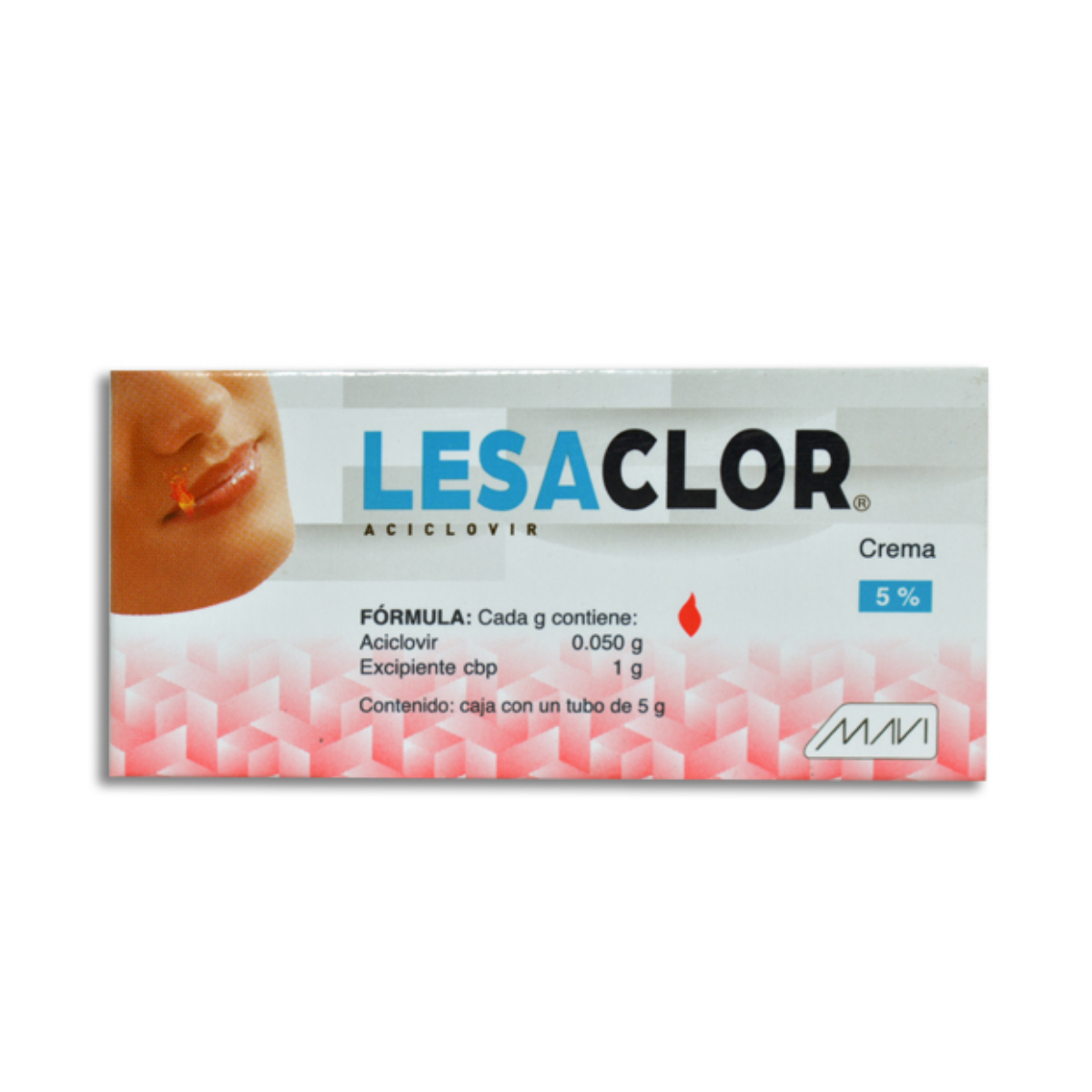 Lesaclor, Aciclovir 5% 5 grs Crema