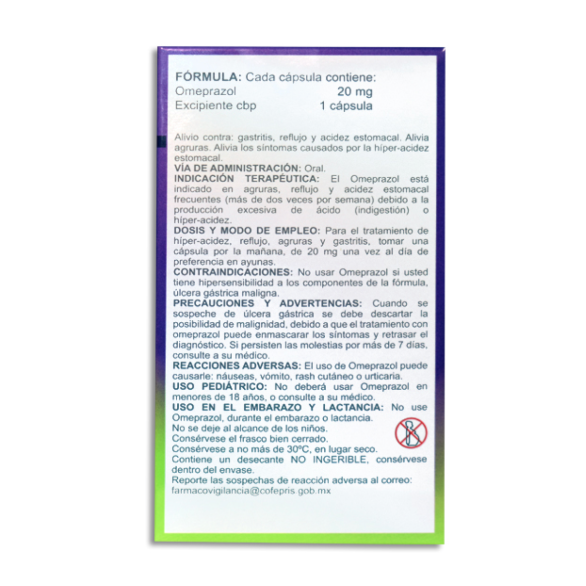 Omeprazol 20 mg 120 Cápsulas | Avivia®
