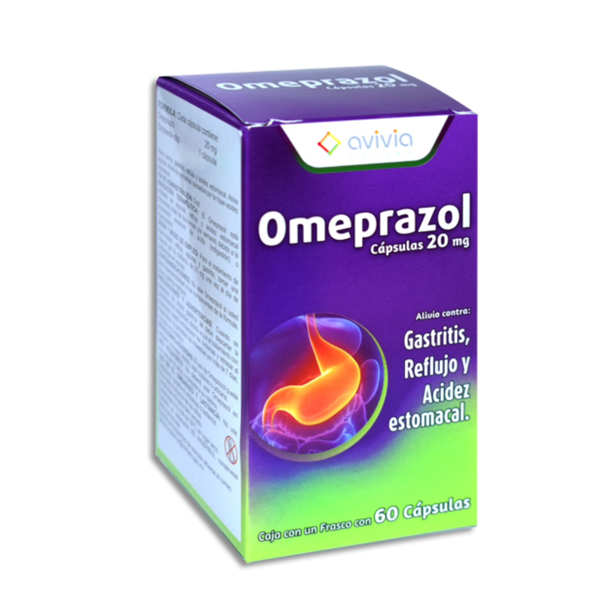 Omeprazol 20 mg 60 Cápsulas | Avivia®