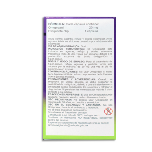 Omeprazol 20 mg 60 Cápsulas | Avivia®