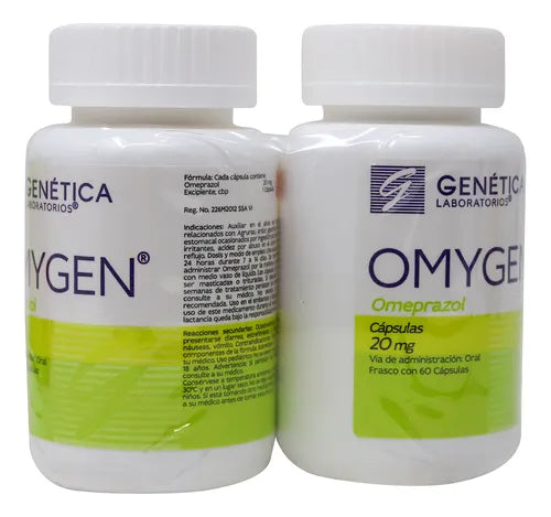 Omygen®, Omeprazol 20 mg 60 Cápsulas (2x1)
