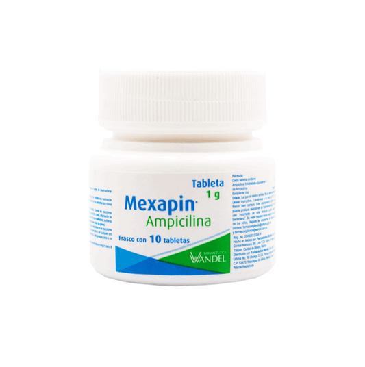 Mexapin, Ampicilina 1 g 10 Tabletas | Wandel®
