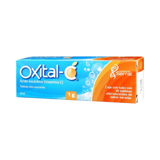 Oxital-C®, Ácido Ascórbico 1 g 10 Tabletas Efervescentes Sabor Naranja | Serrall®