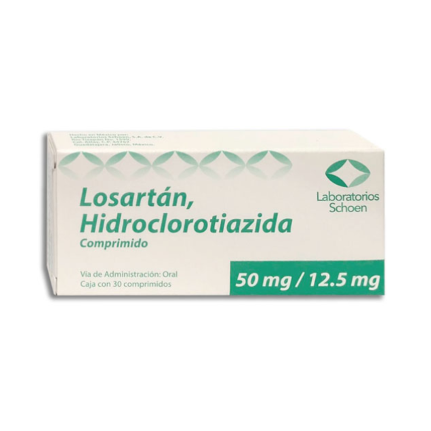 Losartán 50 mg, Hidroclorotiazida 12.5 mg, 30 Comprimidos | Schoen®