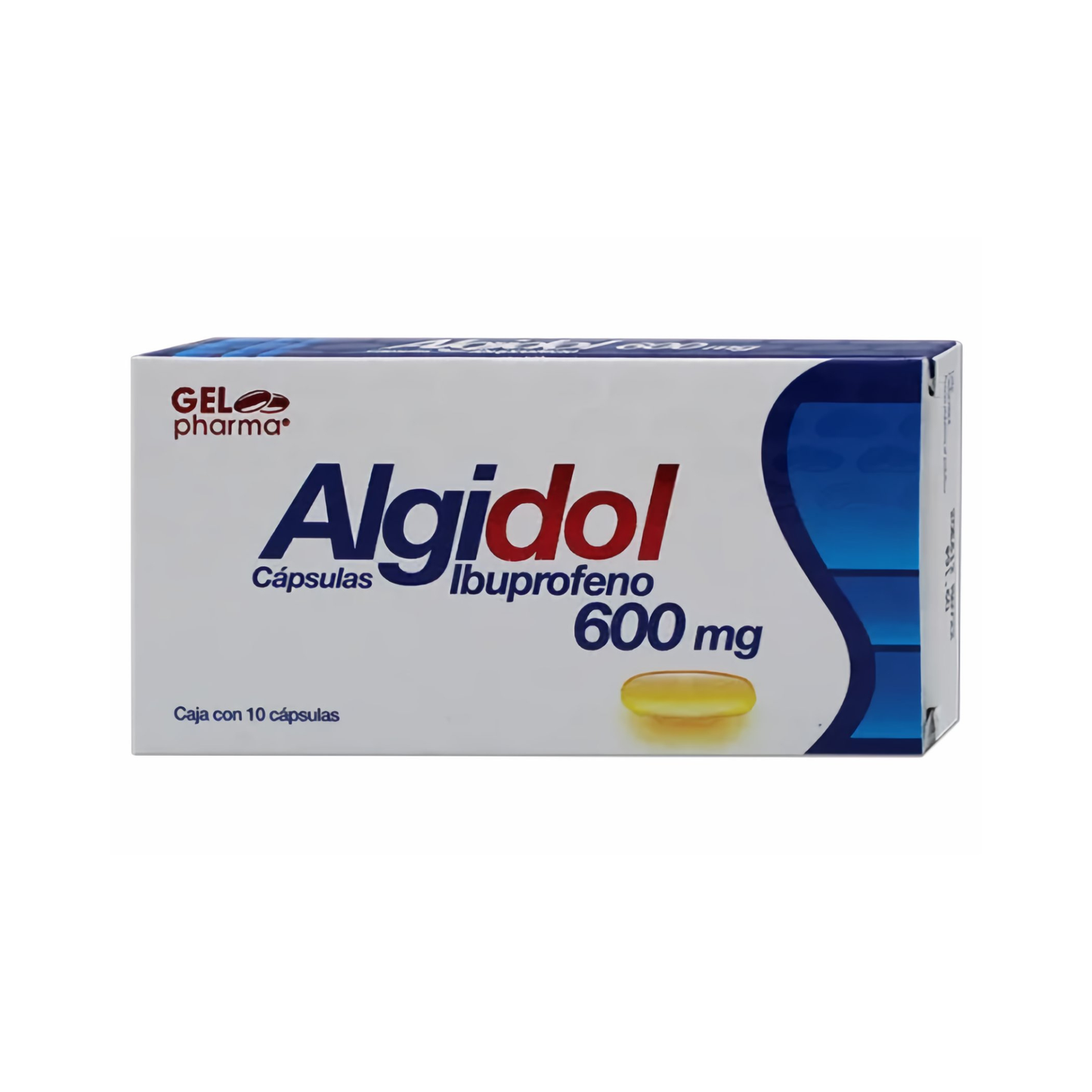 Algidol, Ibuprofeno 600 mg, 10 Cápsulas | Gelpharma®