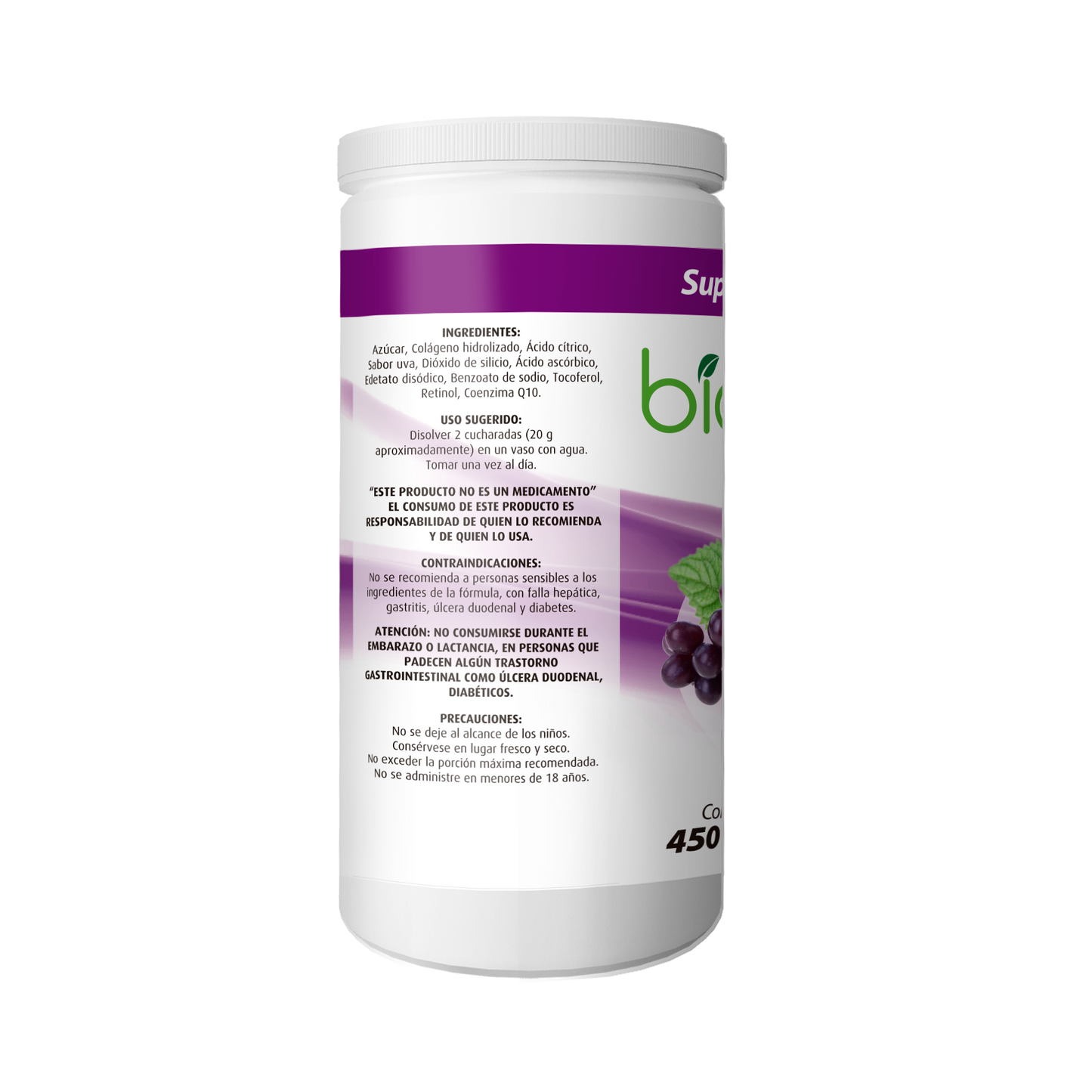 Bio Colageno Sabor Uva 450 grs