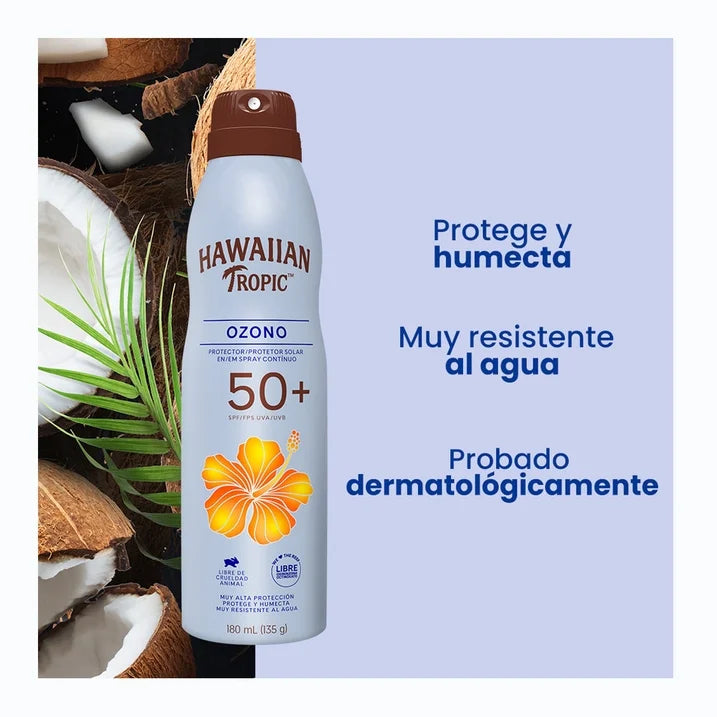 Hawaiian Tropic Ozono Protector Solar FPS 50+ Spray 180 mL