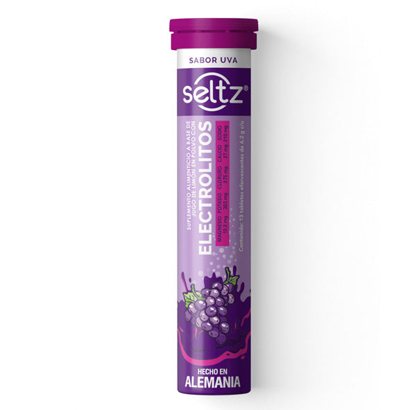 Electrolitos Seltz Sabor Uva 13 Tabletas Efervescentes