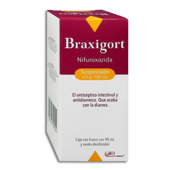 Braxigort, Nifuroxazida 4.4 g/100 mL, 90 mL Suspensión