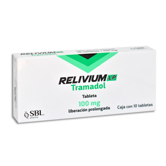 Relivium LP® Tramadol 100 mg 10 Tabletas Liberación Prolongada