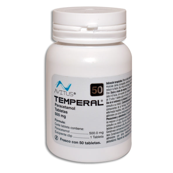 Temperal®, Paracetamol 500 mg, 50 Tabletas | Allen®