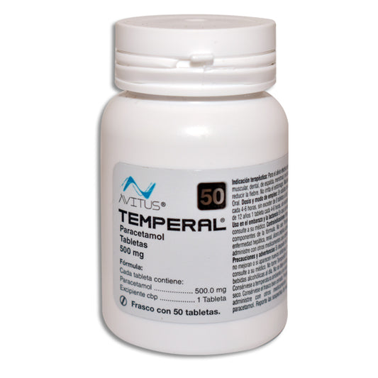 Temperal®, Paracetamol 500 mg, 50 Tabletas | Allen®