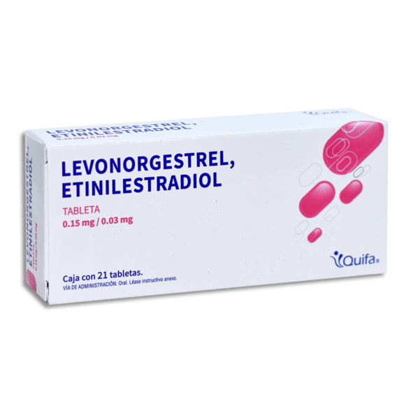 Levonorgestrel, Etinilestradiol 0.15 mg/0.03 mg, 28 Tabletas | Química y Farmacia