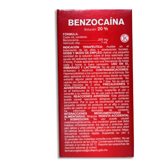 Benzocaína, Maver 20% Solución 9.7 ml