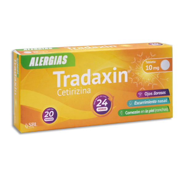 Tradaxin® Cetirizina 10 mg con 20 tabletas