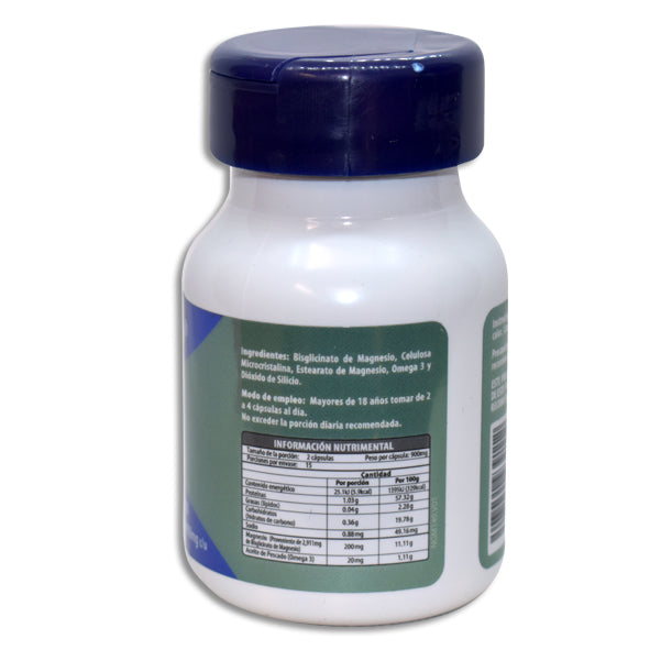 Glicinato de Magnesio con Omega-3 900 mg 30 Cápsulas | Naturagel®