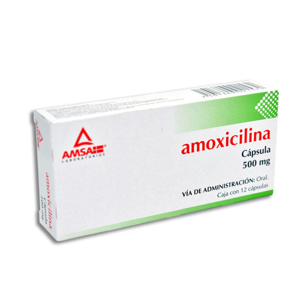 Amoxicilina 500 mg 12 Cápsulas | Amsa®