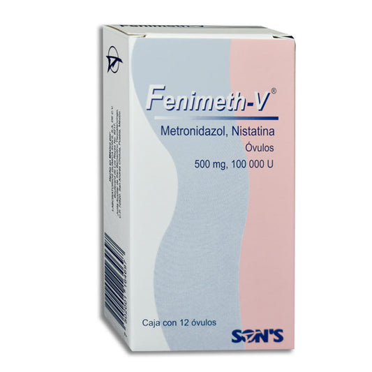 Fenimeth-V, Metronidazol 500 mg, Nistatina 100000 UI, 12 Óvulos