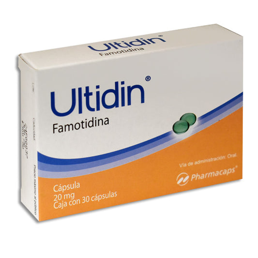 Ultidin, Famotidina 20 mg 30 Cápsulas