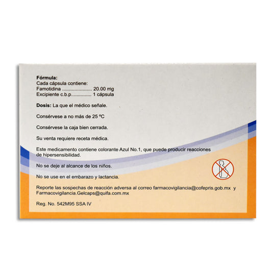 Ultidin, Famotidina 20 mg 30 Cápsulas