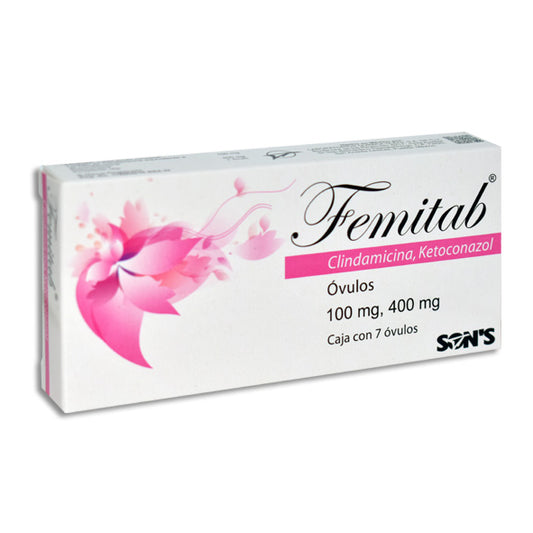 Femitab, Clindamicina 100mg, Ketoconazol 400mg, 7 Óvulos