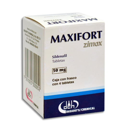 Maxifort Zimax, Sildenafil 50 mg 4 Tabletas