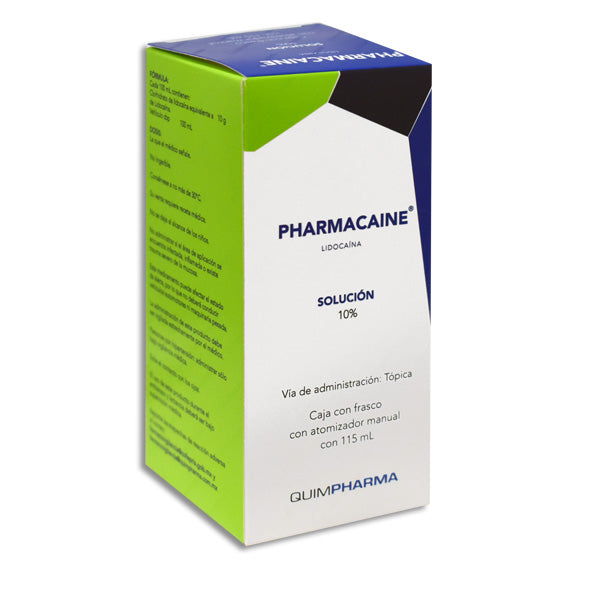 Pharmacaine®, Lidocaína 10% 115 mL Atomizador | Quimpharma®
