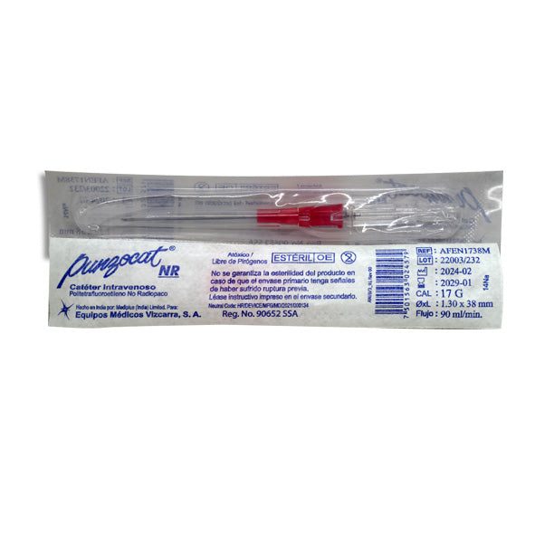 Catéter Intravenoso Punzocat Calibre 17 Rojo | Vizcarra