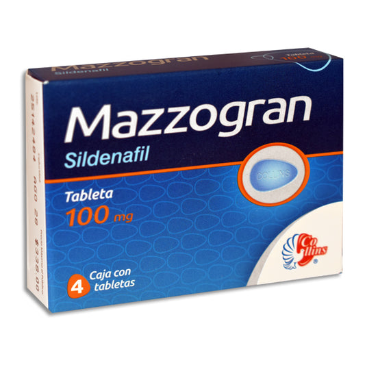 Mazzogran® Sildenafil 100 mg 4 Tabletas