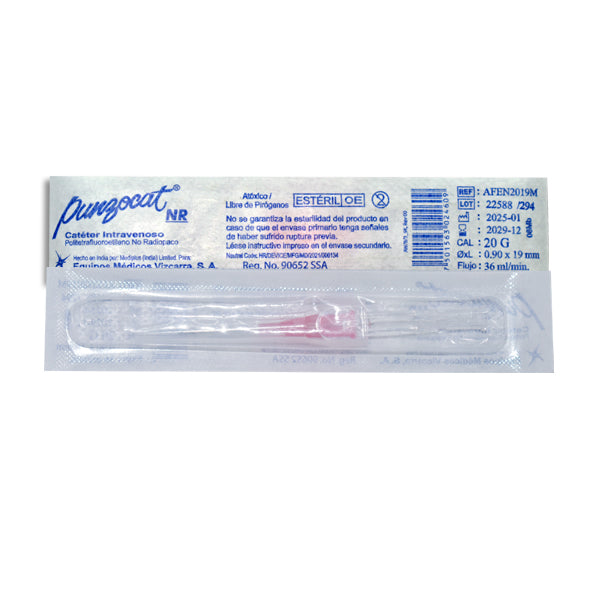 Catéter Intravenoso Punzocat Calibre 20 Rosa | Vizcarra