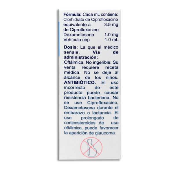 Ciprofloxacino, Dexametasona, 5mL Solución Oftálmica | Química Son’s