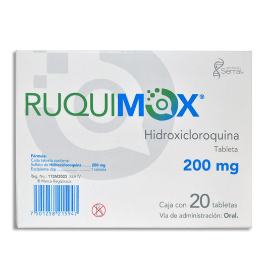 Ruquimox®, Hidroxicloroquina 200 mg 20 Tabletas